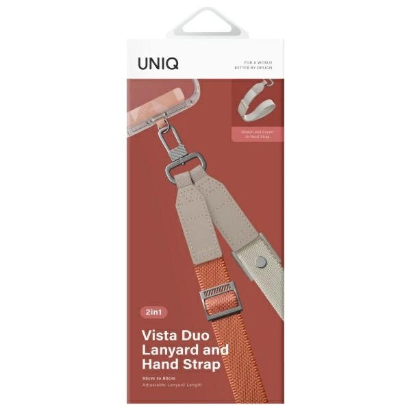 Uniq Vista 2-in-1 Handy-Lanyard – orange und beige
