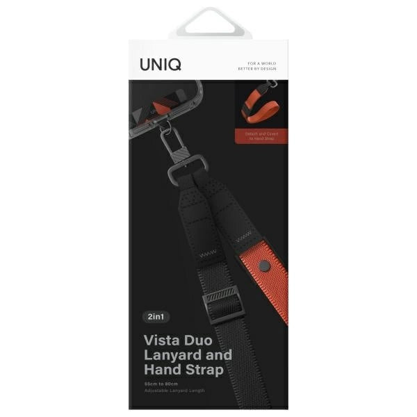Uniq Vista 2-in-1 Handy-Lanyard – schwarz und orange