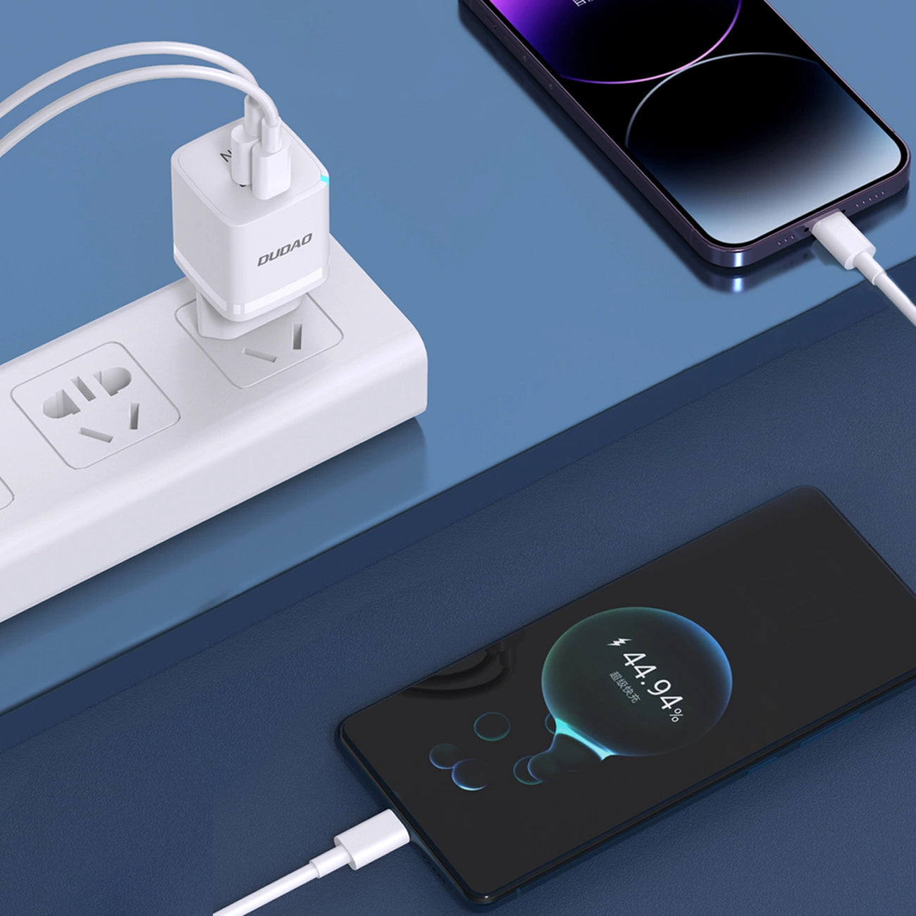 Wandladegerät GaN 33W PPS USB C/USB Dudao A13Pro - weiß