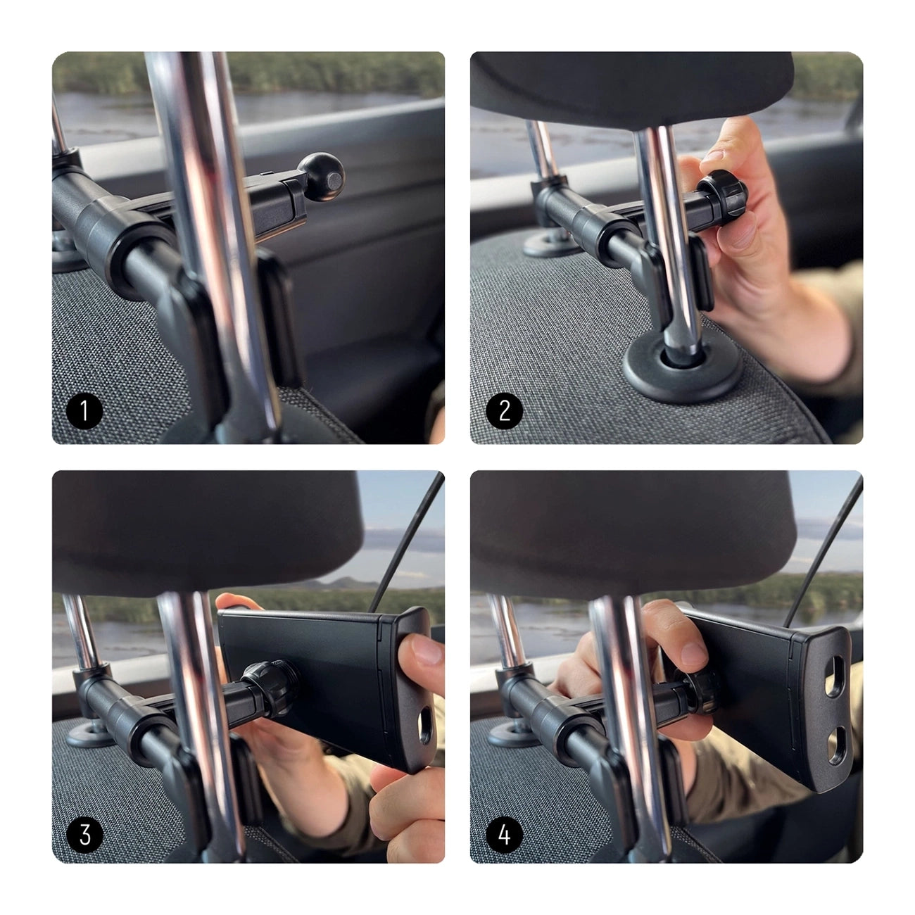 Wozinsky 2-in-1 Auto-Kopfstützenhalterung mit Aufhänger, Schwarz (WTHBK2)