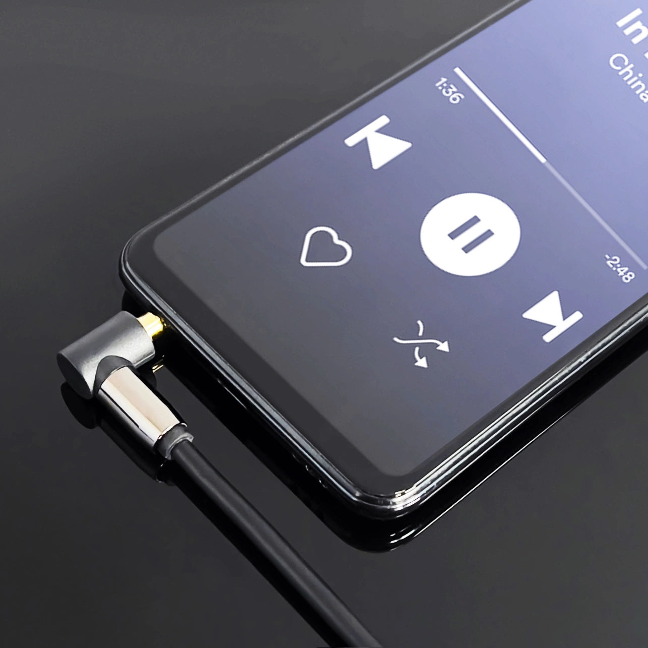 Wozinsky AUX-Kabel, abgewinkelt (Stecker-Stecker), Mini-Klinkenkabel, 2 m, Schwarz