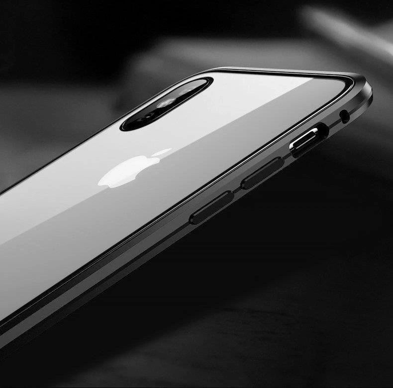 Wozinsky Full Magnetic Case 360 Magnetic Case Vorder- und Rückseite mit integriertem Glas Samsung Galaxy A72 4G Schwarz-Transparent