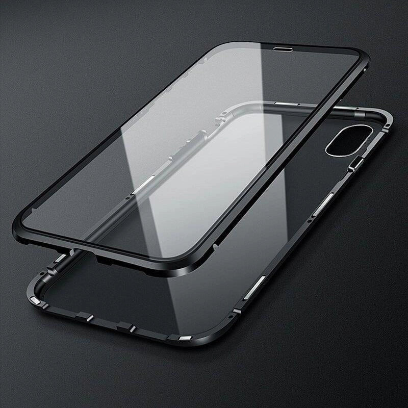 Wozinsky Full Magnetic Case 360 Magnetic Case Vorder- und Rückseite mit integriertem Glas Samsung Galaxy A72 4G Schwarz-Transparent
