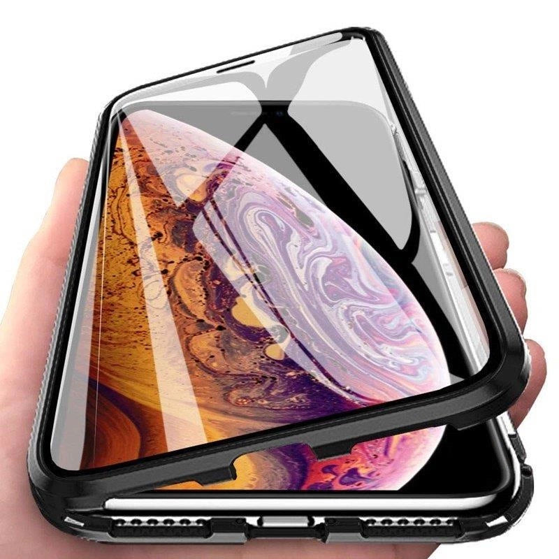 Wozinsky Full Magnetic Case 360 Magnetic Case Vorder- und Rückseite mit integriertem Glas Samsung Galaxy A72 4G Schwarz-Transparent