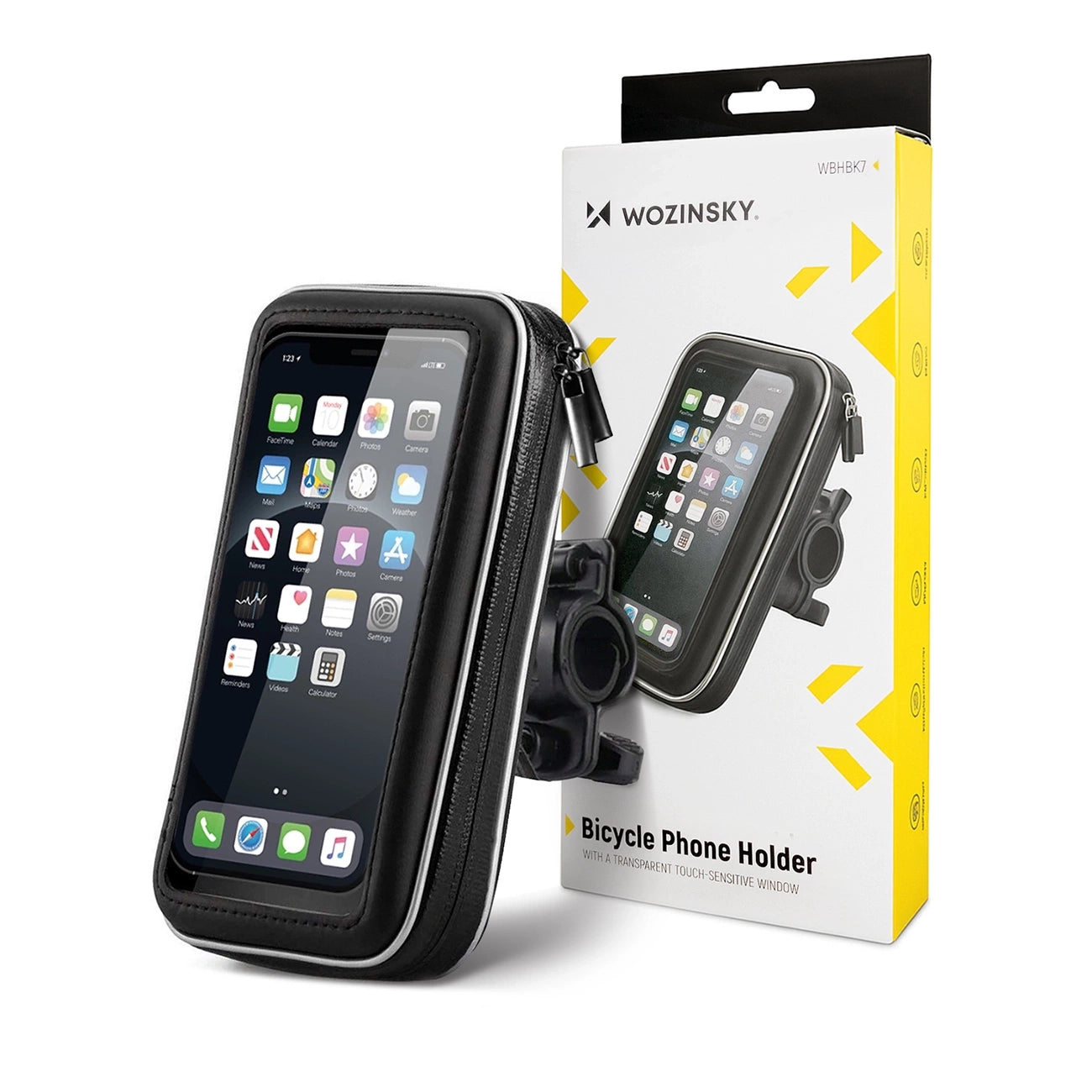 Wozinsky Handyhalterung für Fahrrad, Motorrad, Roller schwarz (WBHBK7)