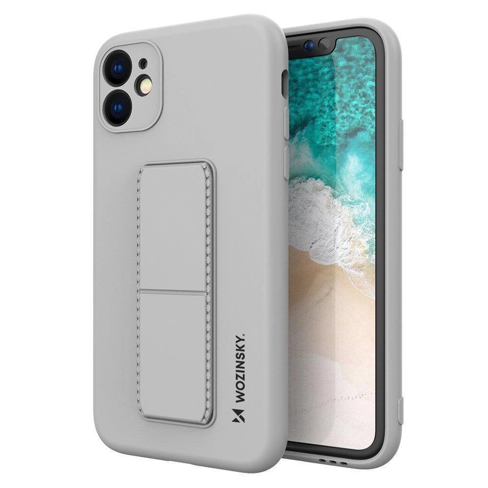 Wozinsky Kickstand Case Silikonhülle mit Ständer Samsung Galaxy A32 4G Hülle grau