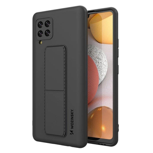 Wozinsky Kickstand Case Silikonhülle mit Ständer Samsung Galaxy A42 5G schwarz