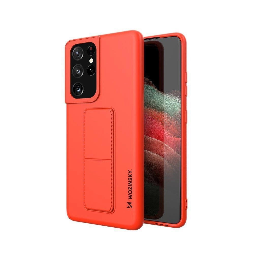 Wozinsky Kickstand Case Silikonhülle mit Ständer Samsung Galaxy S21 Ultra 5G rot