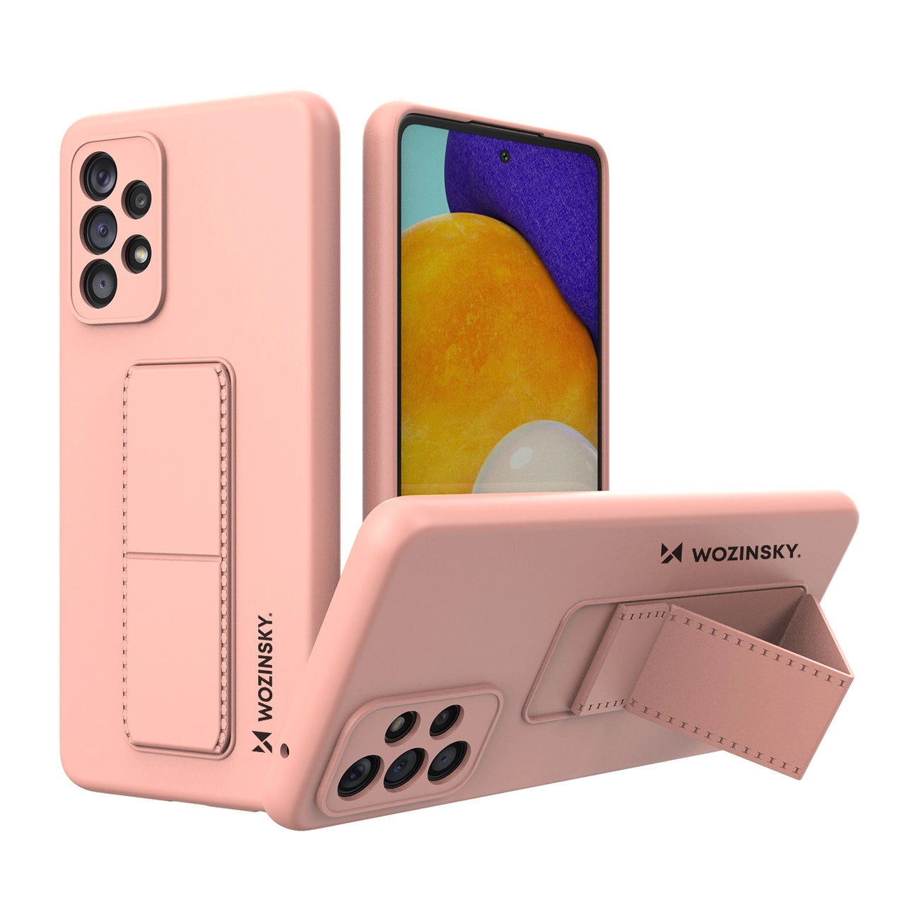 Wozinsky Kickstand Case Silikonhülle mit Ständer für Samsung Galaxy A73 rosa