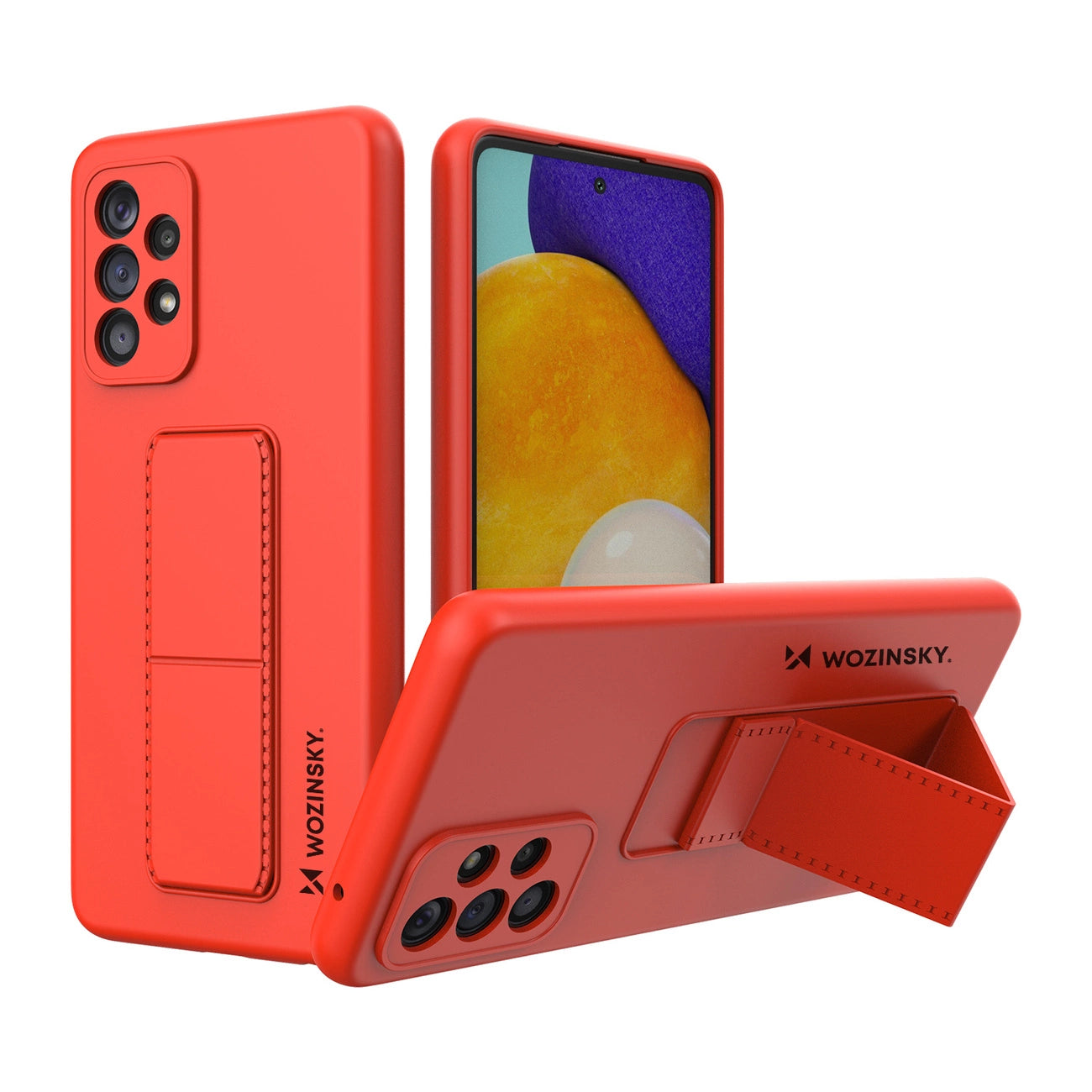 Wozinsky Kickstand Case Silikonhülle mit Ständer für Samsung Galaxy A73 rot