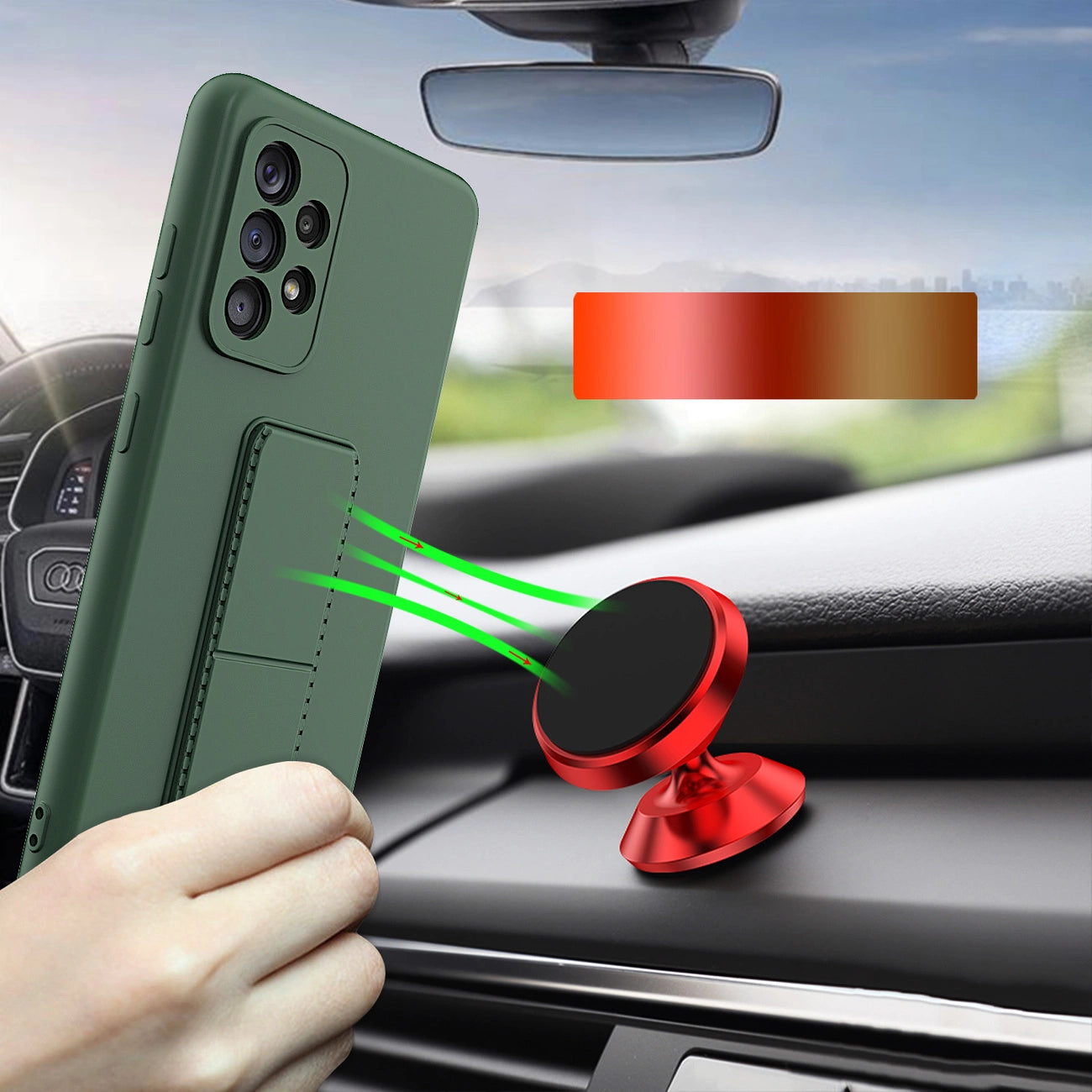 Wozinsky Kickstand Case Silikonhülle mit Ständer für Samsung Galaxy A73 rot