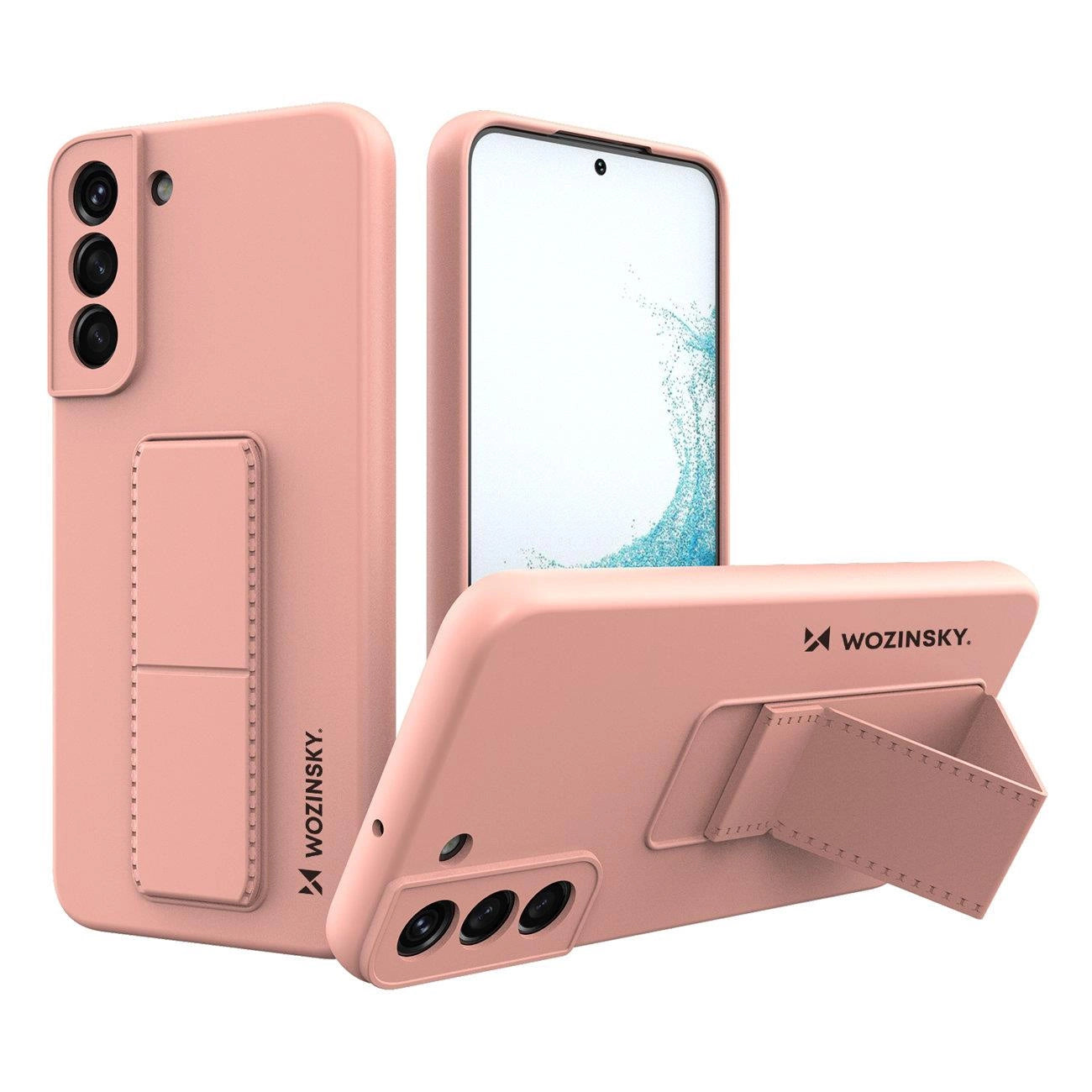 Wozinsky Kickstand Case Silikonhülle mit Ständer für Samsung Galaxy S22+ rosa