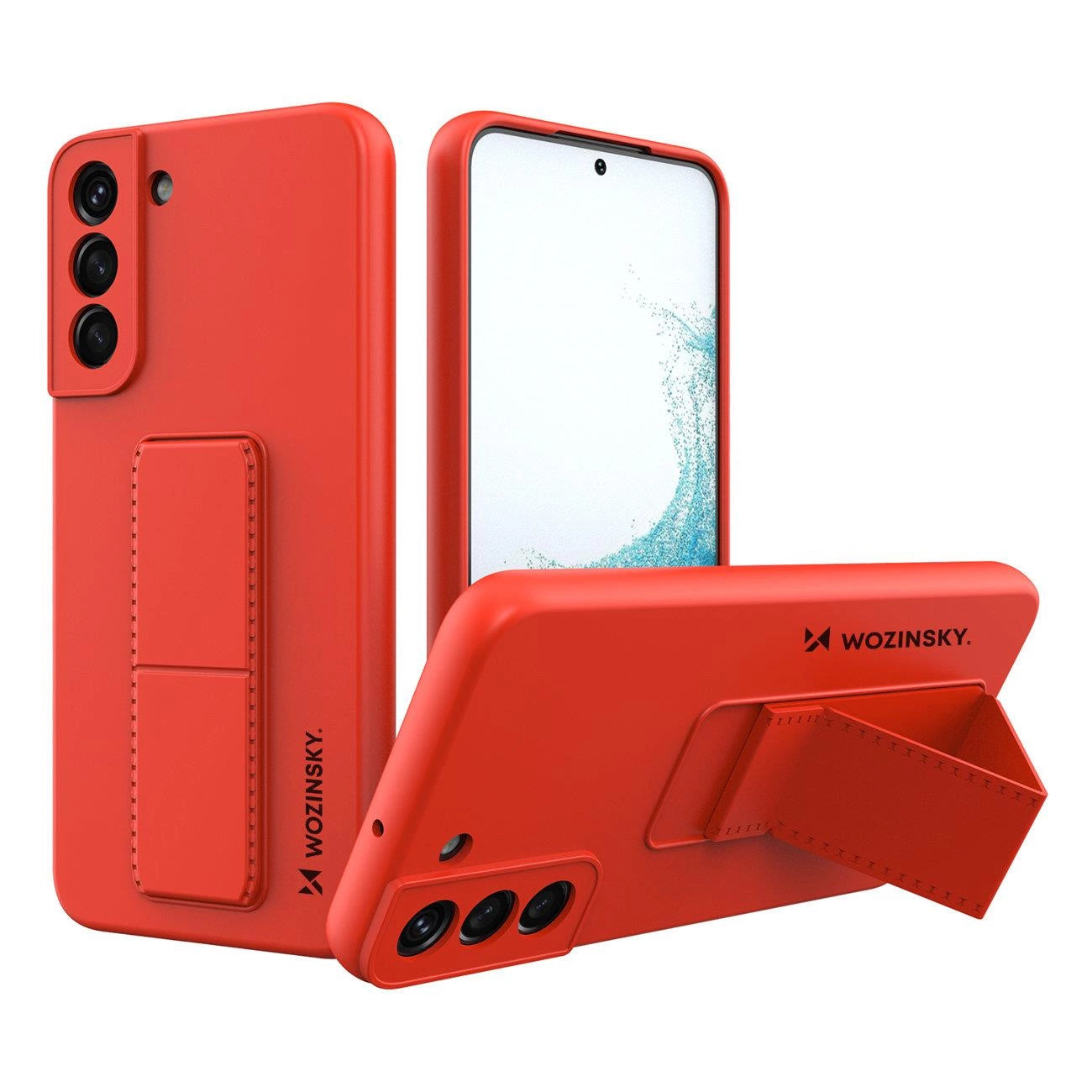 Wozinsky Kickstand Case Silikonhülle mit Ständer für Samsung Galaxy S22+ rot