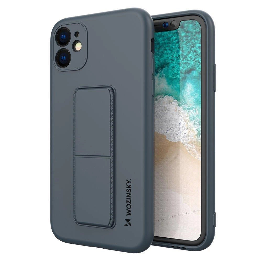 Wozinsky Kickstand Case Silikonhülle mit Ständer iPhone 12 Pro Max Marineblau