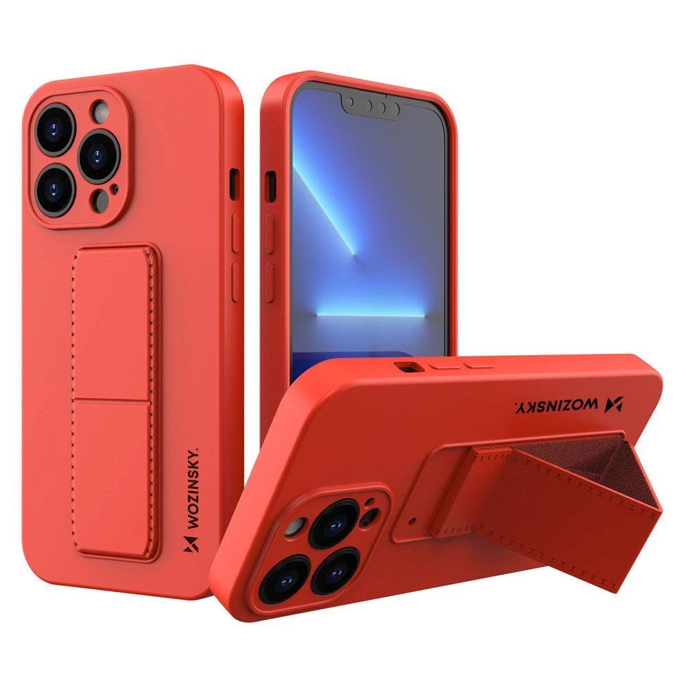 Wozinsky Kickstand Case Silikonhülle mit Ständer iPhone 13 Pro rot