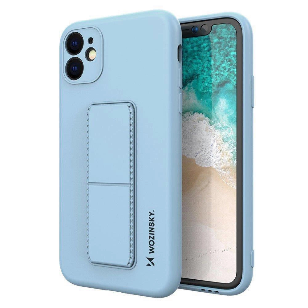 Wozinsky Kickstand Case iPhone 12 Pro Silikonhülle mit Ständer Hellblau