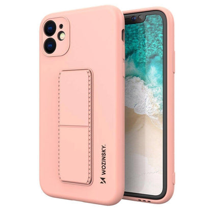 Wozinsky Kickstand Case iPhone 12 Pro Silikonhülle mit Ständer Rosa
