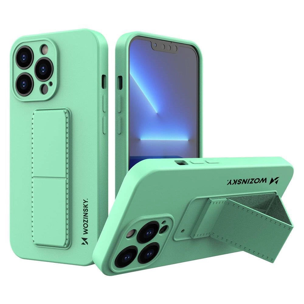 Wozinsky Kickstand Case iPhone 13 Pro Silikonhülle mit Ständer Mint
