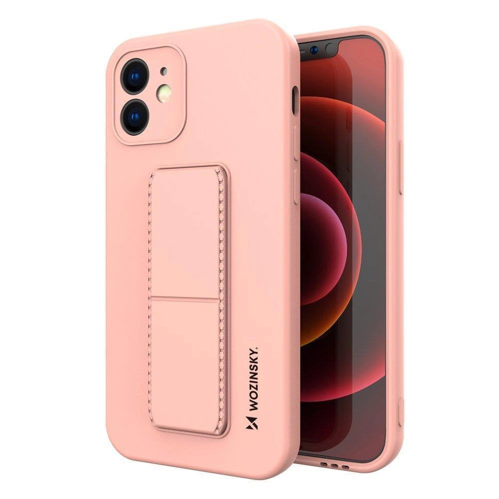 Wozinsky Kickstand Case iPhone XS Max Silikonhülle mit Ständer Rosa