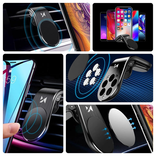 Wozinsky Magnetischer Telefonhalter für Lüftungsschlitze, Schwarz (WCH-02)