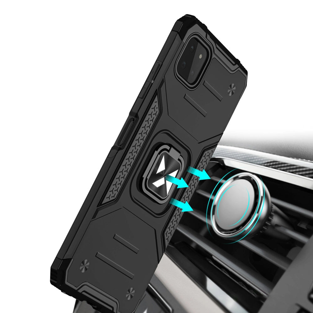 Wozinsky Ring Armor robuste Hybrid-Hülle + Magnethalterung für Samsung Galaxy A22 4G blau