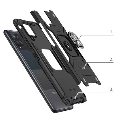 Wozinsky Ring Armor robuste Hybrid-Hülle + Magnethalterung für Samsung Galaxy A42 5G blau