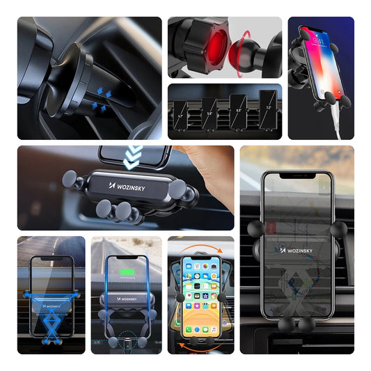 Wozinsky Schwerkraft-Autotelefonhalter für Lüftungsschlitze schwarz (WCH-05)