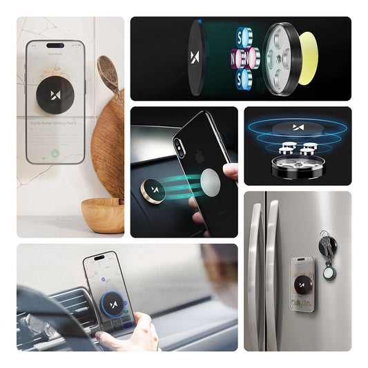 Wozinsky Selbstklebende magnetische Auto-Armaturenbretthalterung Schwarz (WMH-02)