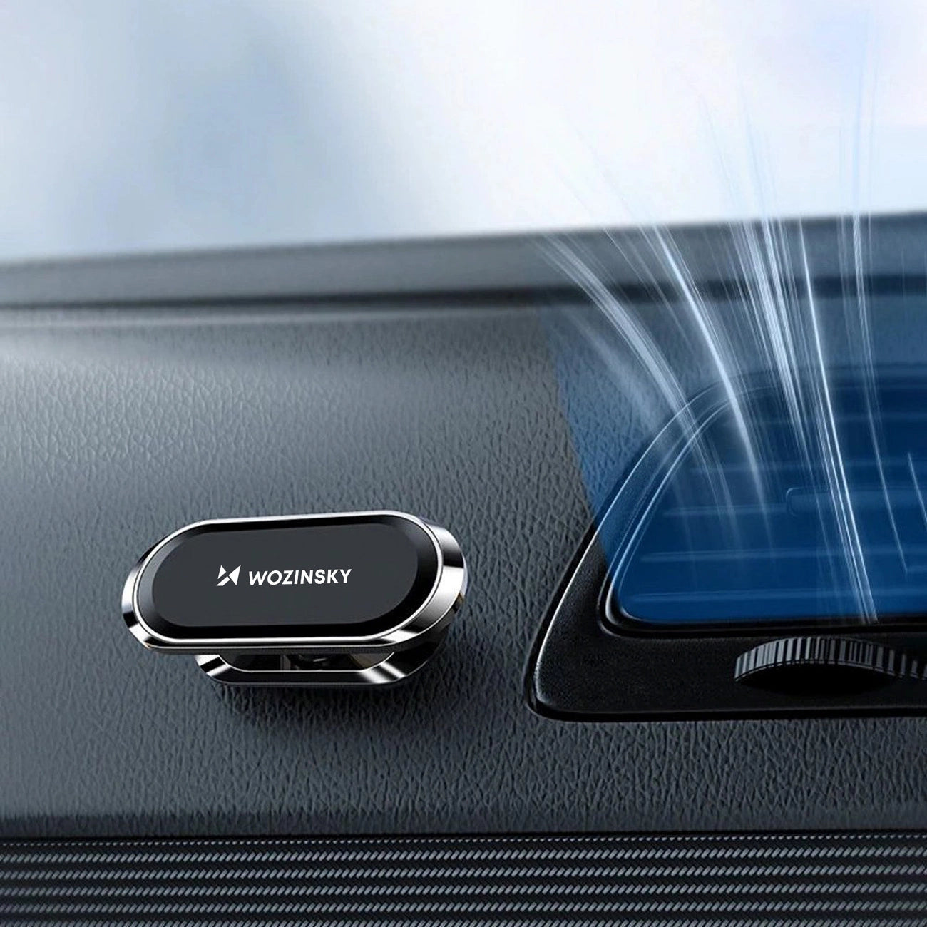 Wozinsky Selbstklebende magnetische Autohalterung 360 für Armaturenbrett Silber (WMH-06)