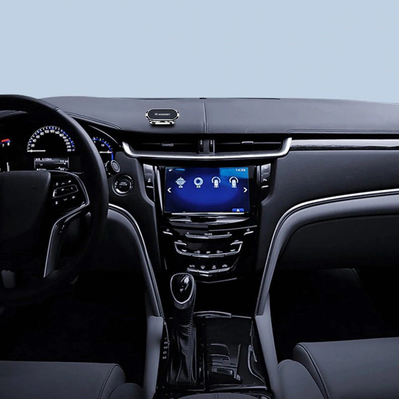 Wozinsky Selbstklebende magnetische Autohalterung 360 für Armaturenbrett Silber (WMH-06)