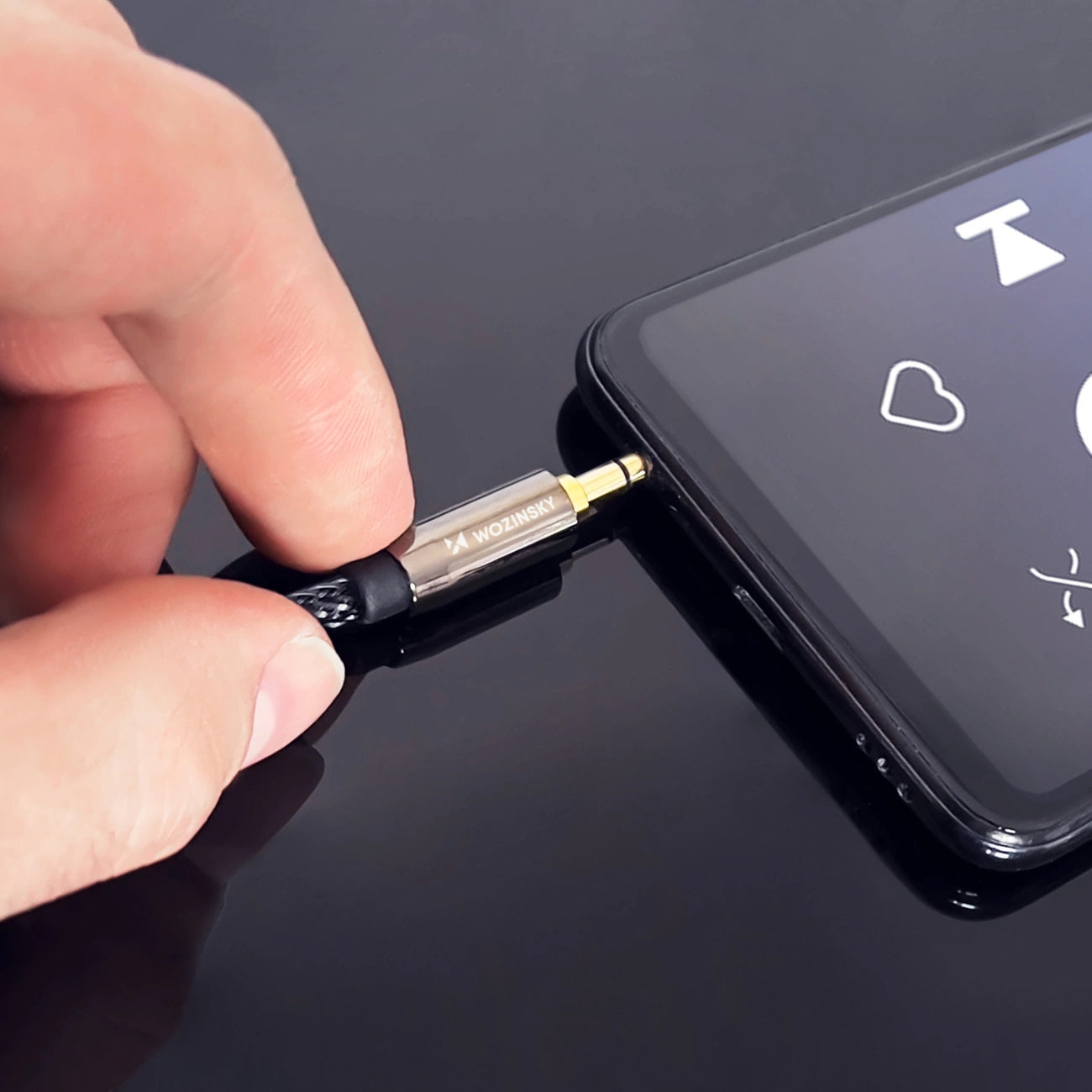 Wozinsky Universal Miniklinkenkabel 2x AUX Kabel 2 m schwarz