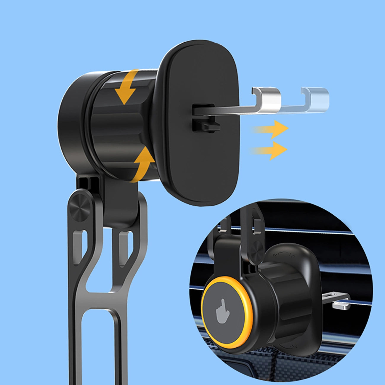 Wozinsky WCT5-6S2Y Autohalterung mit Qi/MagSafe 15W kabellosem Ladegerät und Lüftungsventilator - Schwarz