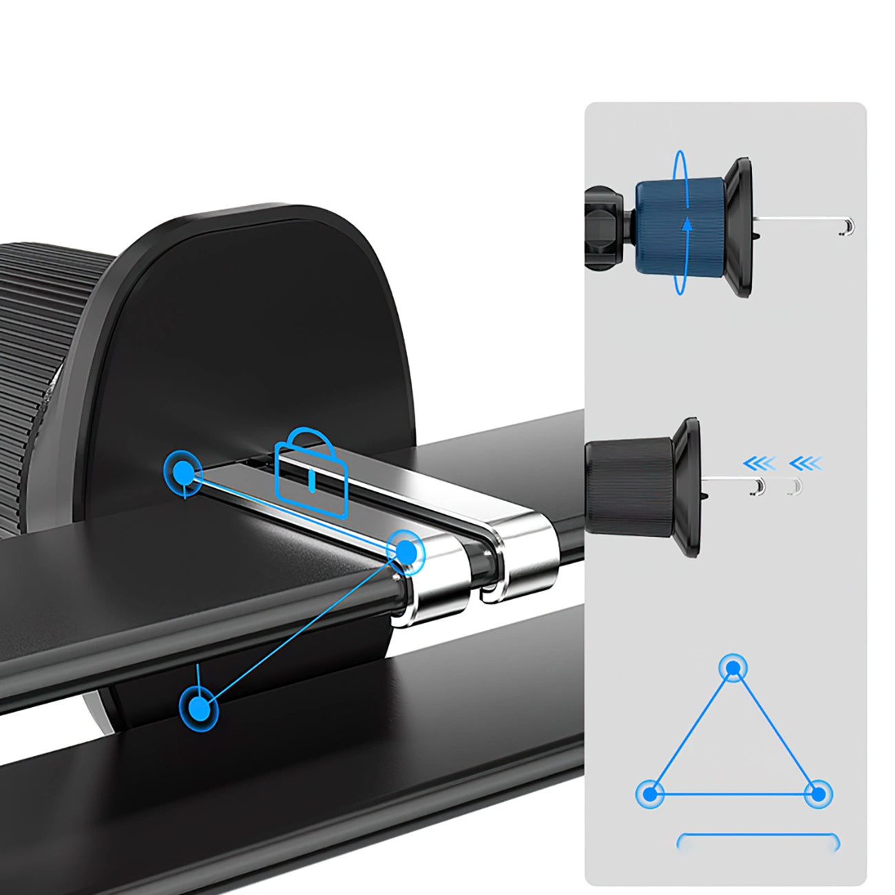 Wozinsky WEDZ-3Y8S Auto-Klemmhalterung mit 15W induktivem Ladegerät für Telefon an der Lüftungsöffnung - schwarz