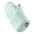 Wozinsky WF16-YLS 5000 mAh 15 W Lightning Mini-Powerbank mit integriertem USB-C-Kabel und Apple Watch Ladegerät – Grün