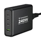 Wozinsky WGCSB 240W GaN Wandladegerät USB-A / 3 x USB-C - Schwarz