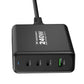 Wozinsky WGCSB 240W GaN Wandladegerät USB-A / 3 x USB-C - Schwarz
