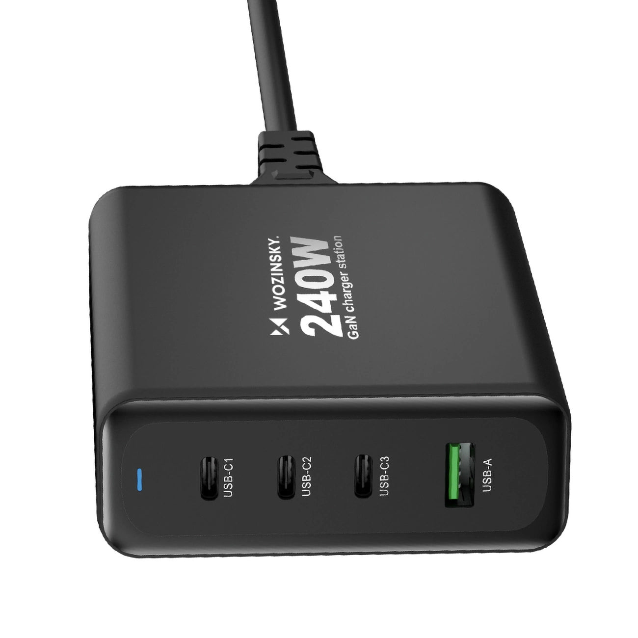 Wozinsky WGCSB 240W GaN Wandladegerät USB-A / 3 x USB-C - Schwarz