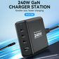 Wozinsky WGCSB 240W GaN Wandladegerät USB-A / 3 x USB-C - Schwarz