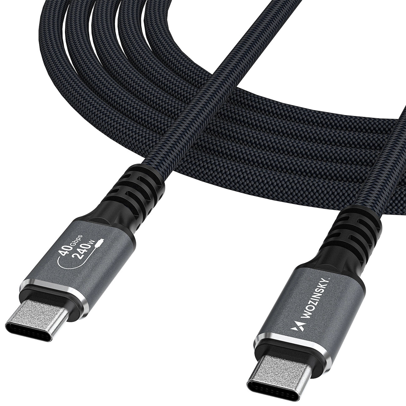 Wozinsky WPS-UY42S USB-C Thunderbolt 4 Kabel 240W 2m 4K - Schwarz