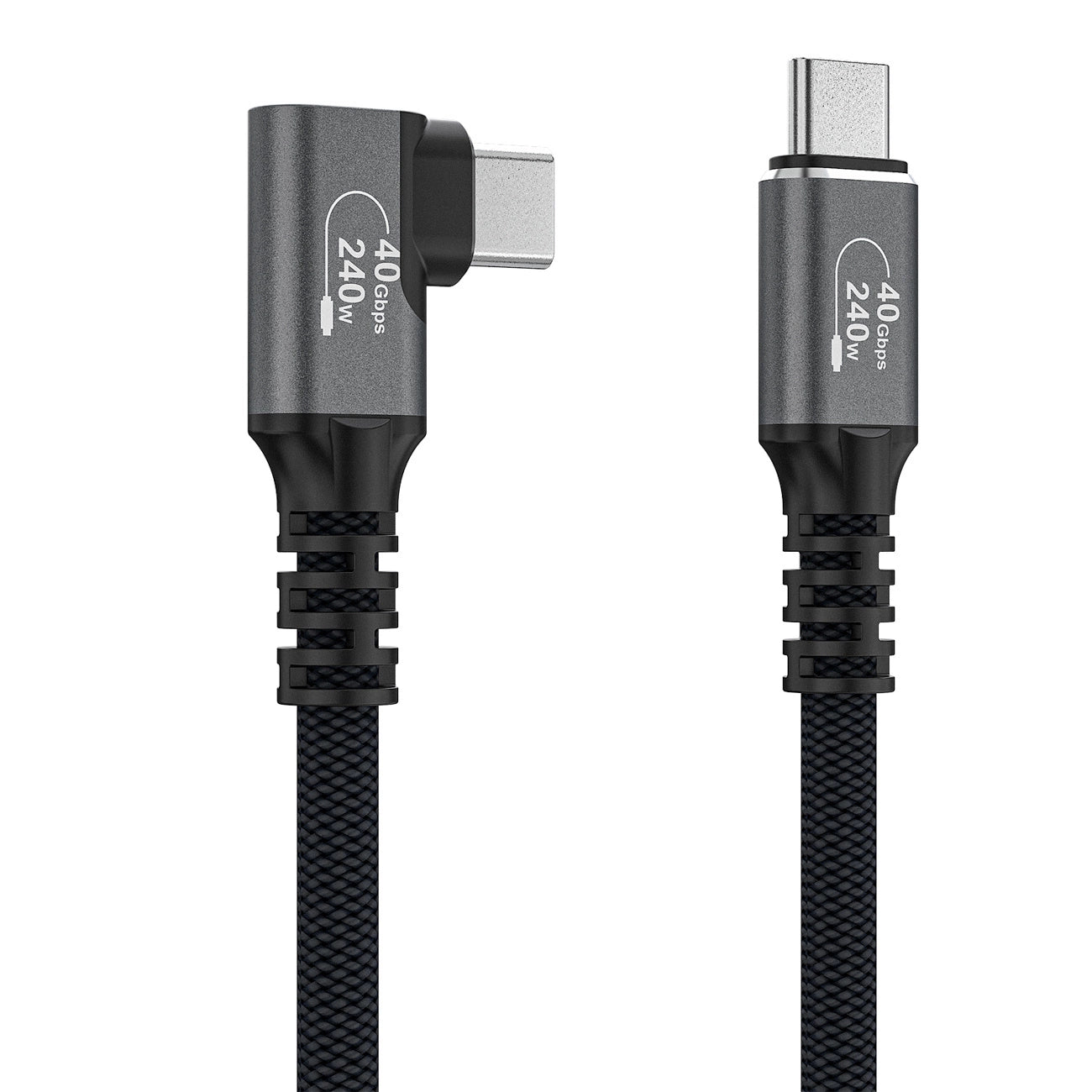 Wozinsky WPS2-UY41S USB-C Thunderbolt 4 240W abgewinkeltes Kabel 2m - Schwarz