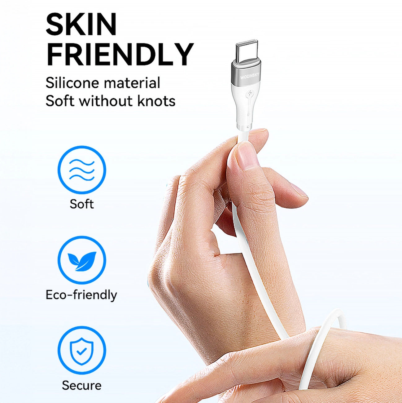 Wozinsky WSTCC1 USB-C / USB-C PD 65W Kabel 1 m lang - Weiß