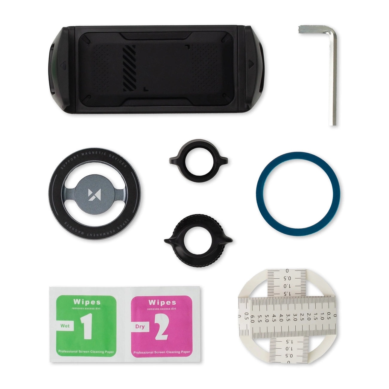 Wozinsky WTY0YS1 Magnethalterung, 360° drehbar, solide, für Telefon und Tablet - grau