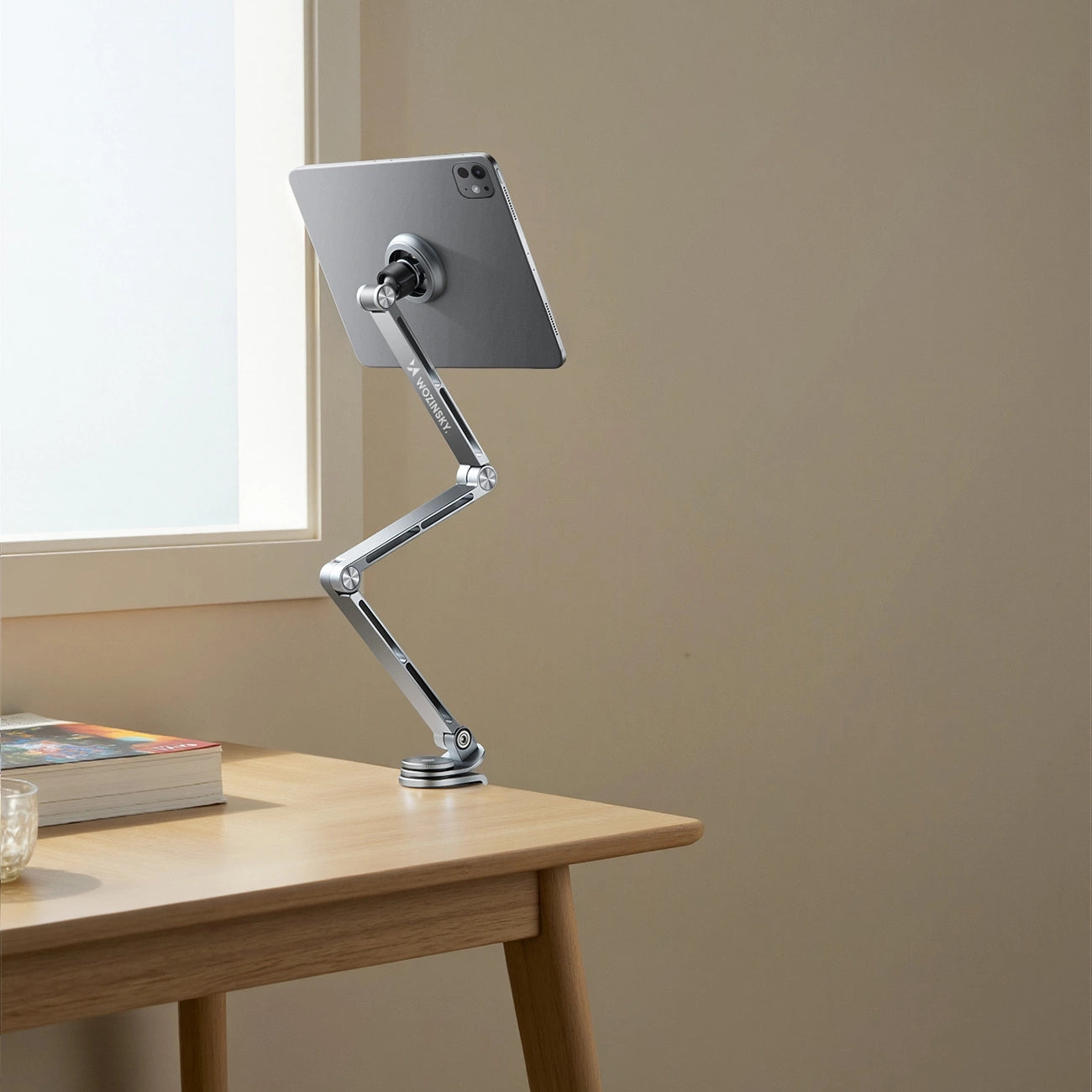 Wozinsky WTY0YS1 Magnethalterung, 360° drehbar, solide, für Telefon und Tablet - grau