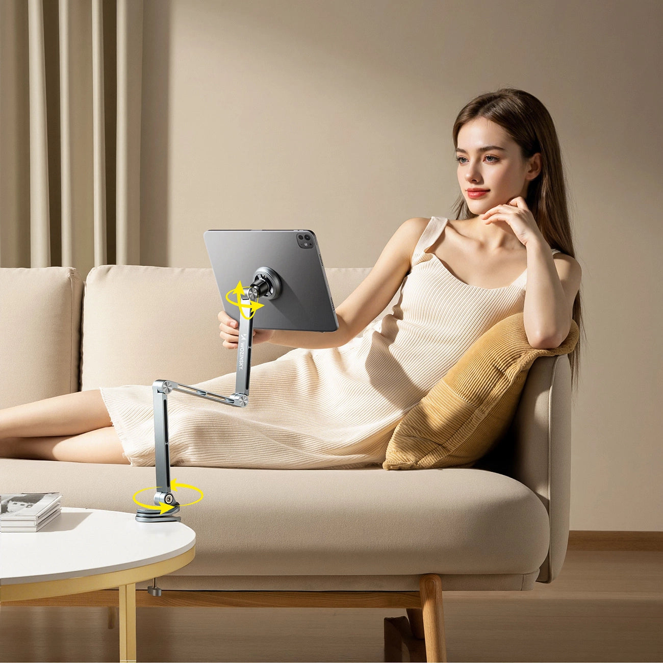 Wozinsky WTY0YS1 Magnethalterung, 360° drehbar, solide, für Telefon und Tablet - grau