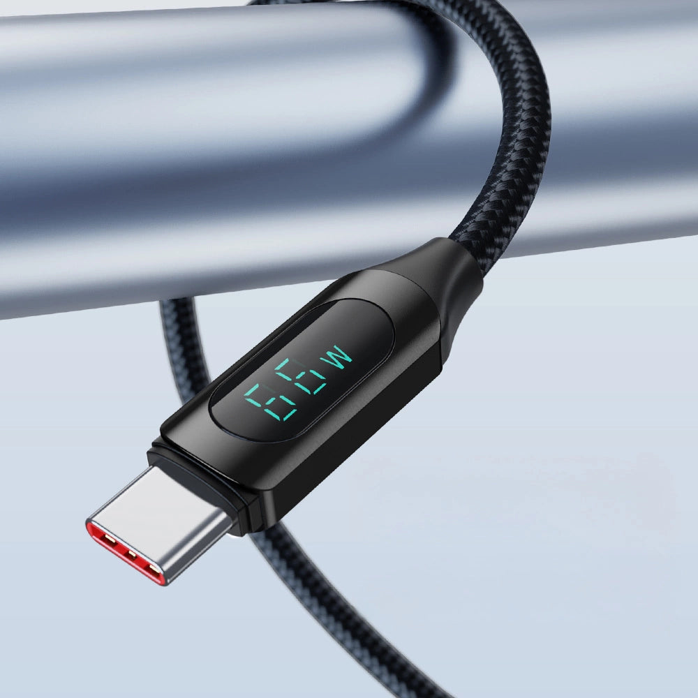 Wozinsky WUACC2 USB A - USB C Kabel mit Display 66W 6A 2m - Schwarz