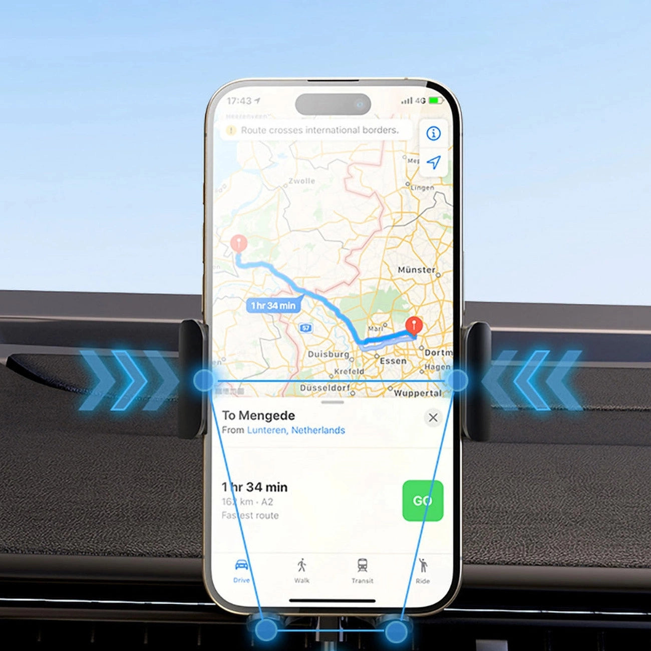 Wozinsky WUMID Auto-Armaturenbrett-Telefonhalterung mit 15 W induktivem Ladegerät, Schwarz