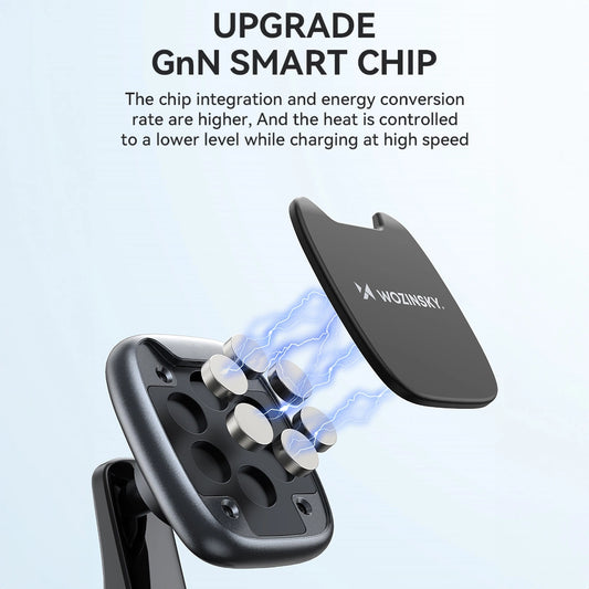 Wozinsky WUMTD Magnetische Handyhalterung fürs Armaturenbrett, Schwarz