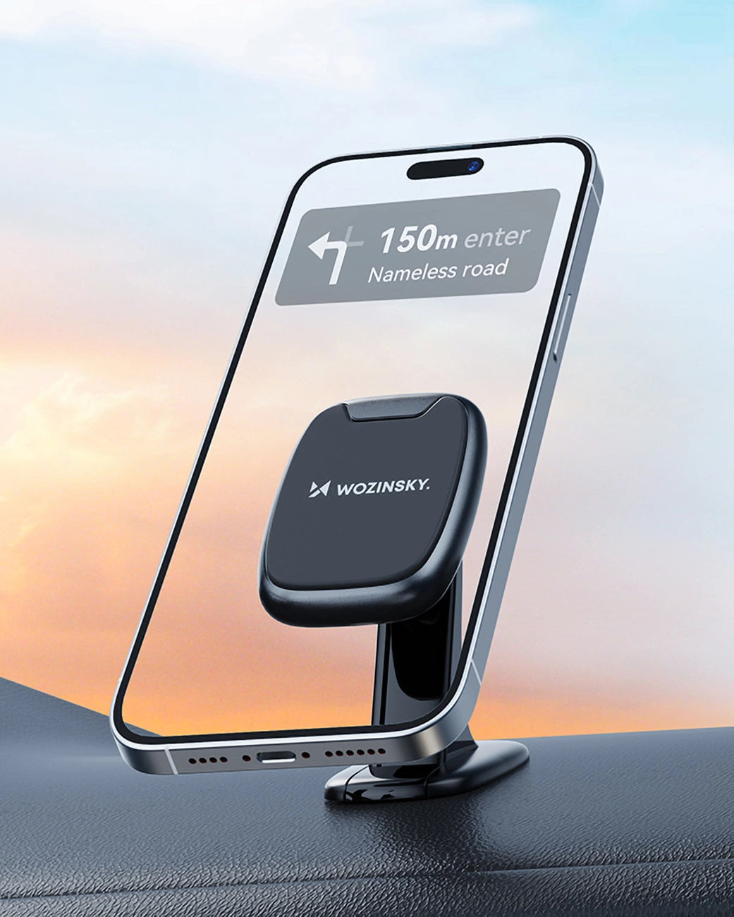 Wozinsky WUMTD Magnetische Handyhalterung fürs Armaturenbrett, Schwarz