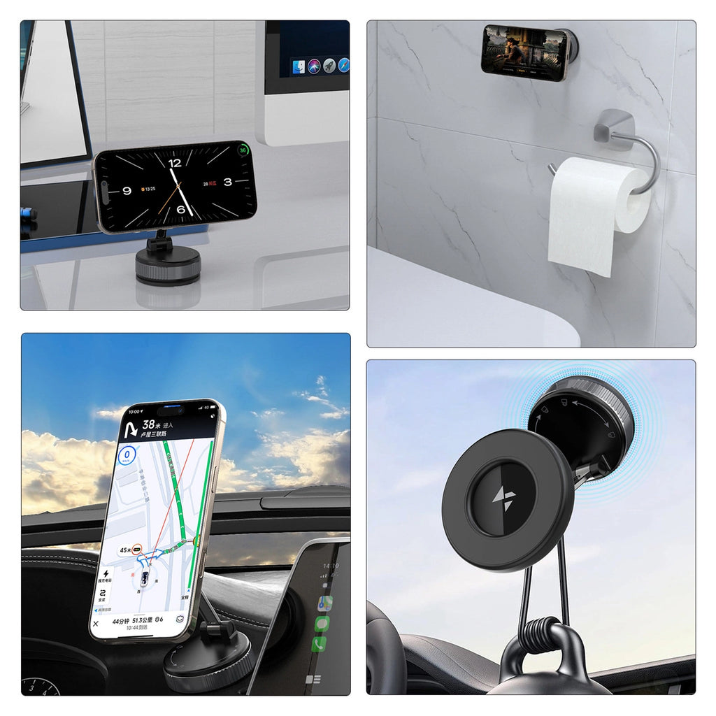 Wozinsky WUSM-01 Magnetische Autohalterung für Armaturenbrett/Windschutzscheibe - Schwarz