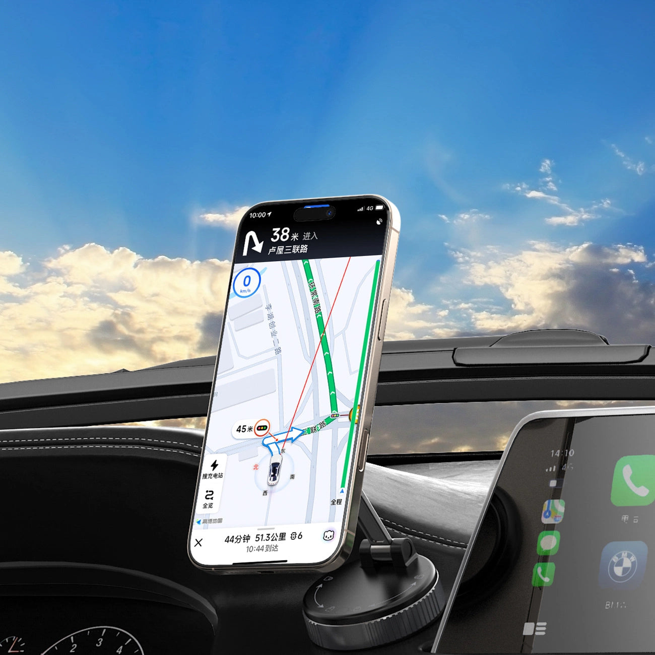 Wozinsky WUSM-01 Magnetische Autohalterung für Armaturenbrett/Windschutzscheibe - Schwarz